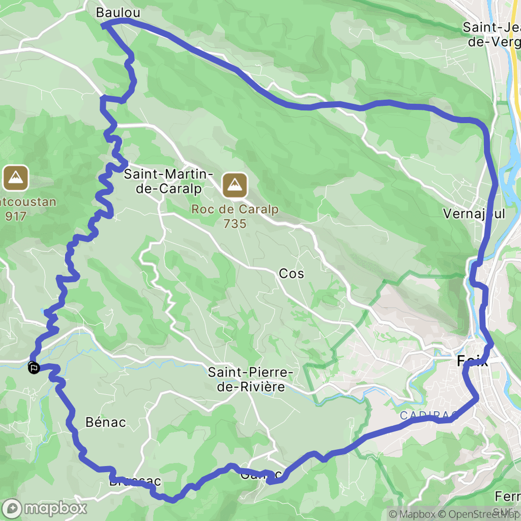 Serres-sur-Arget : carte du parcours de randonnée - France