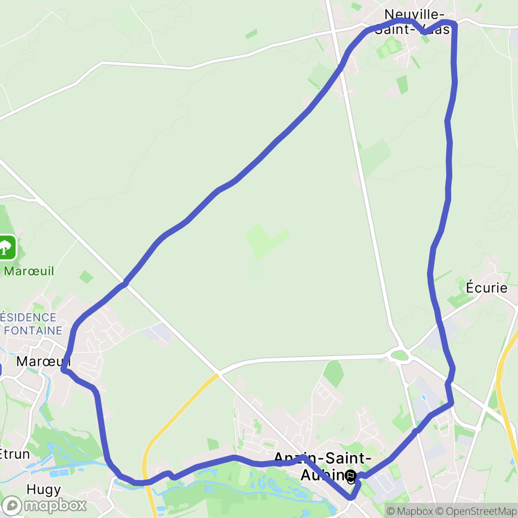 Anzin-Saint-Aubin : carte du parcours de randonnée - France