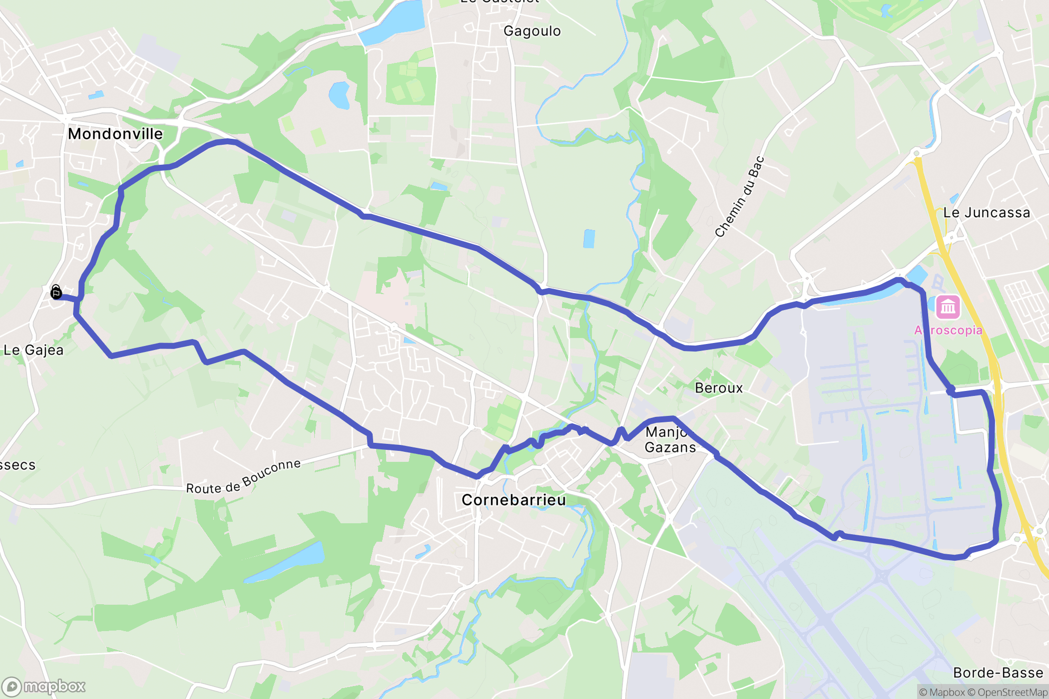 Mondonville : carte du parcours de randonnée - France