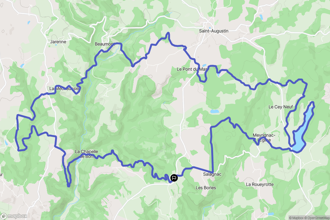 Orliac-de-Bar : carte du parcours de randonnée - France