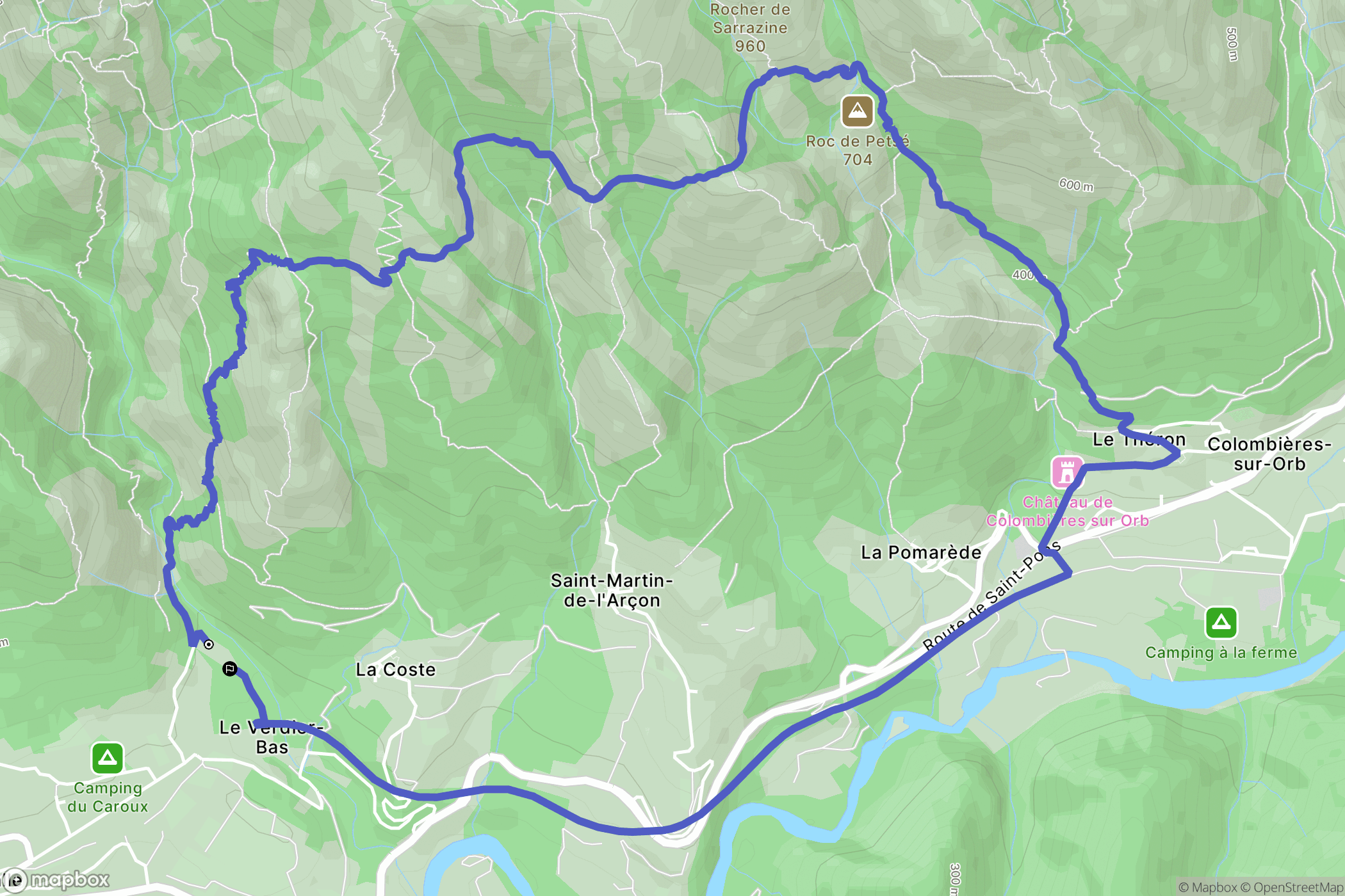 Mons : carte du parcours de randonnée - France