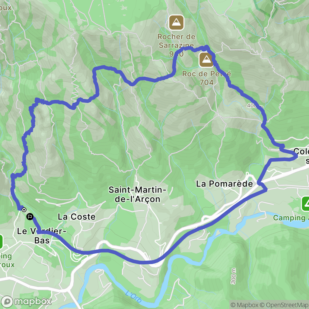 Mons : carte du parcours de randonnée - France