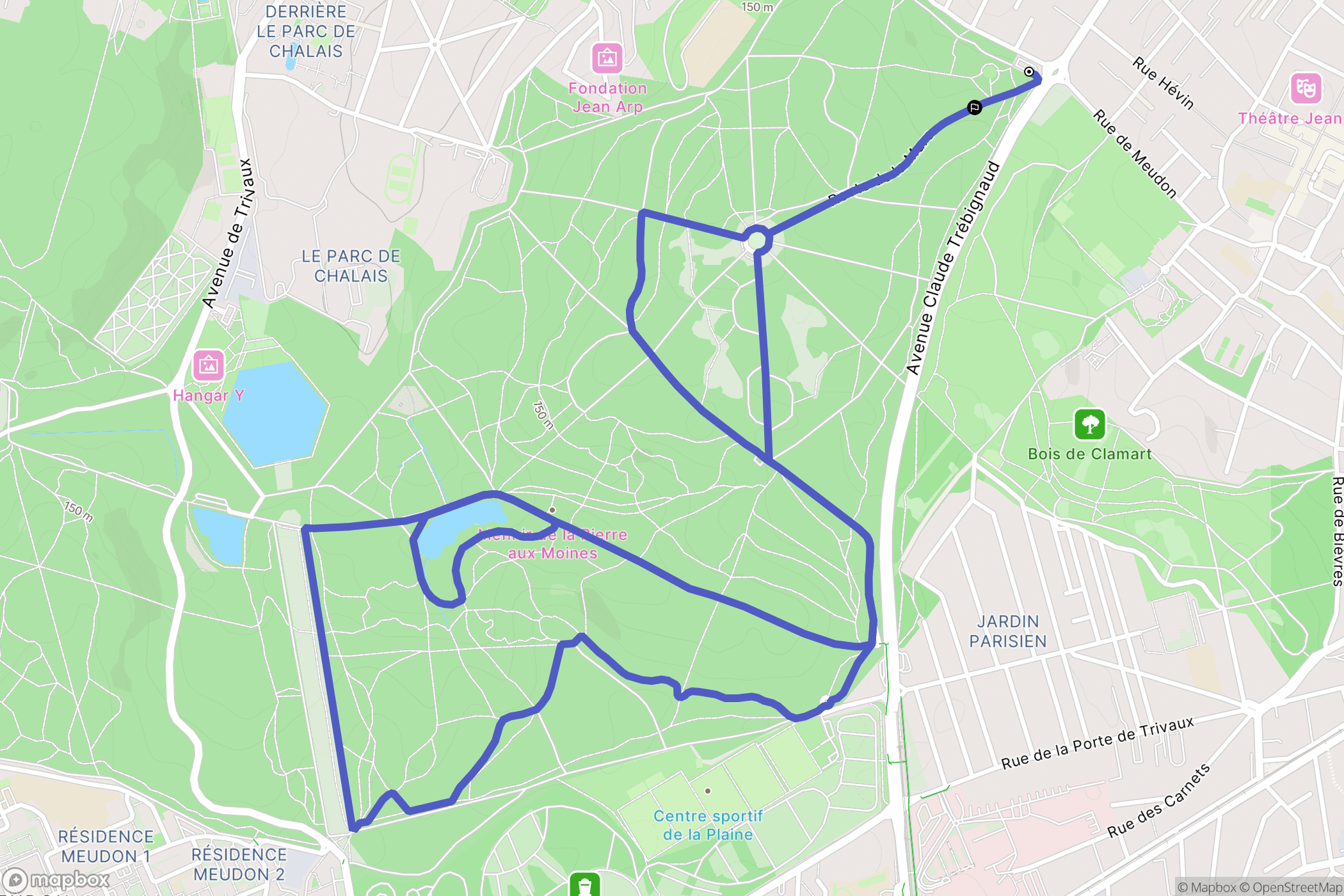 Clamart : carte du parcours de randonnée - France