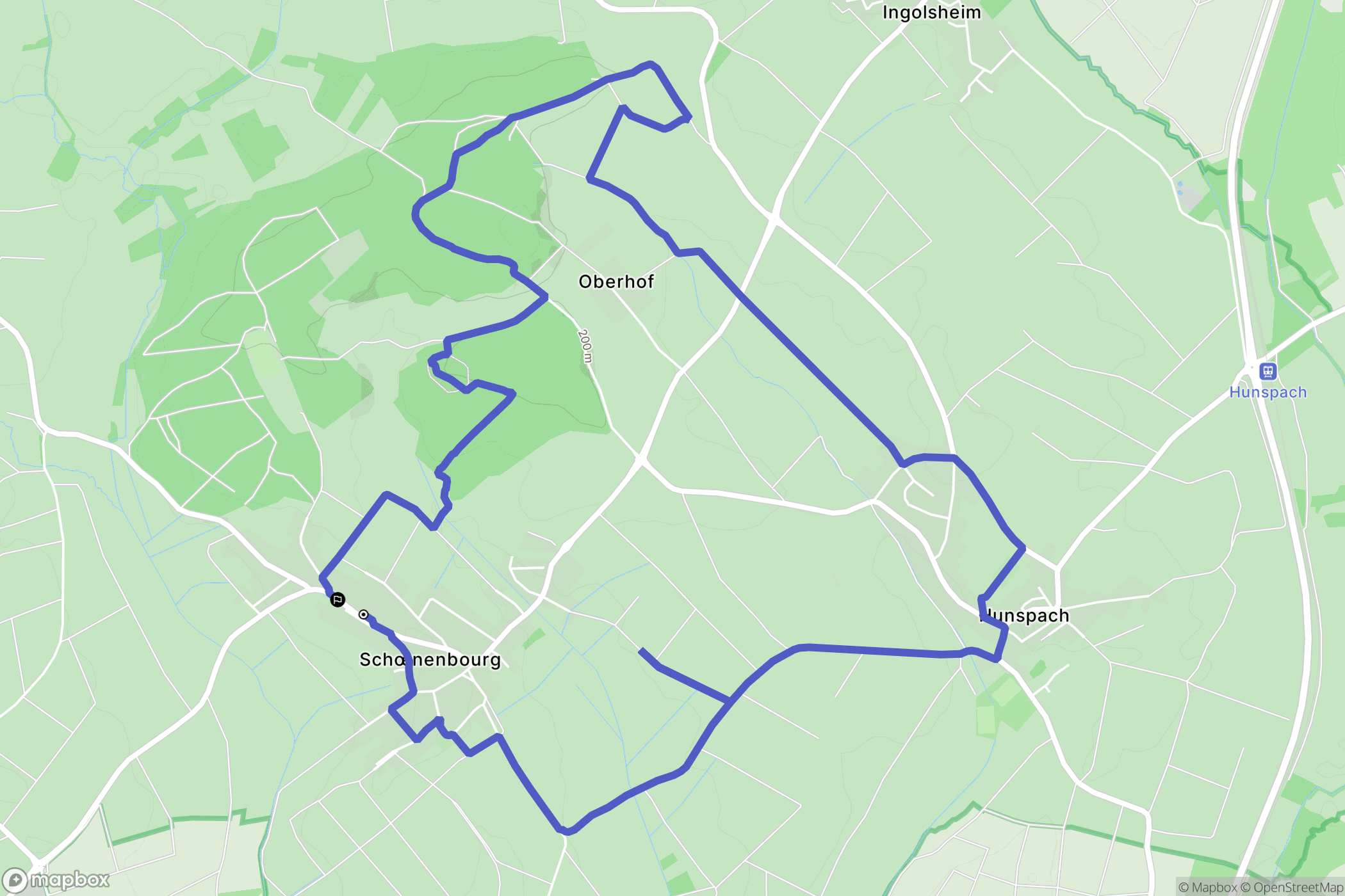 Schœnenbourg : carte du parcours de randonnée - France
