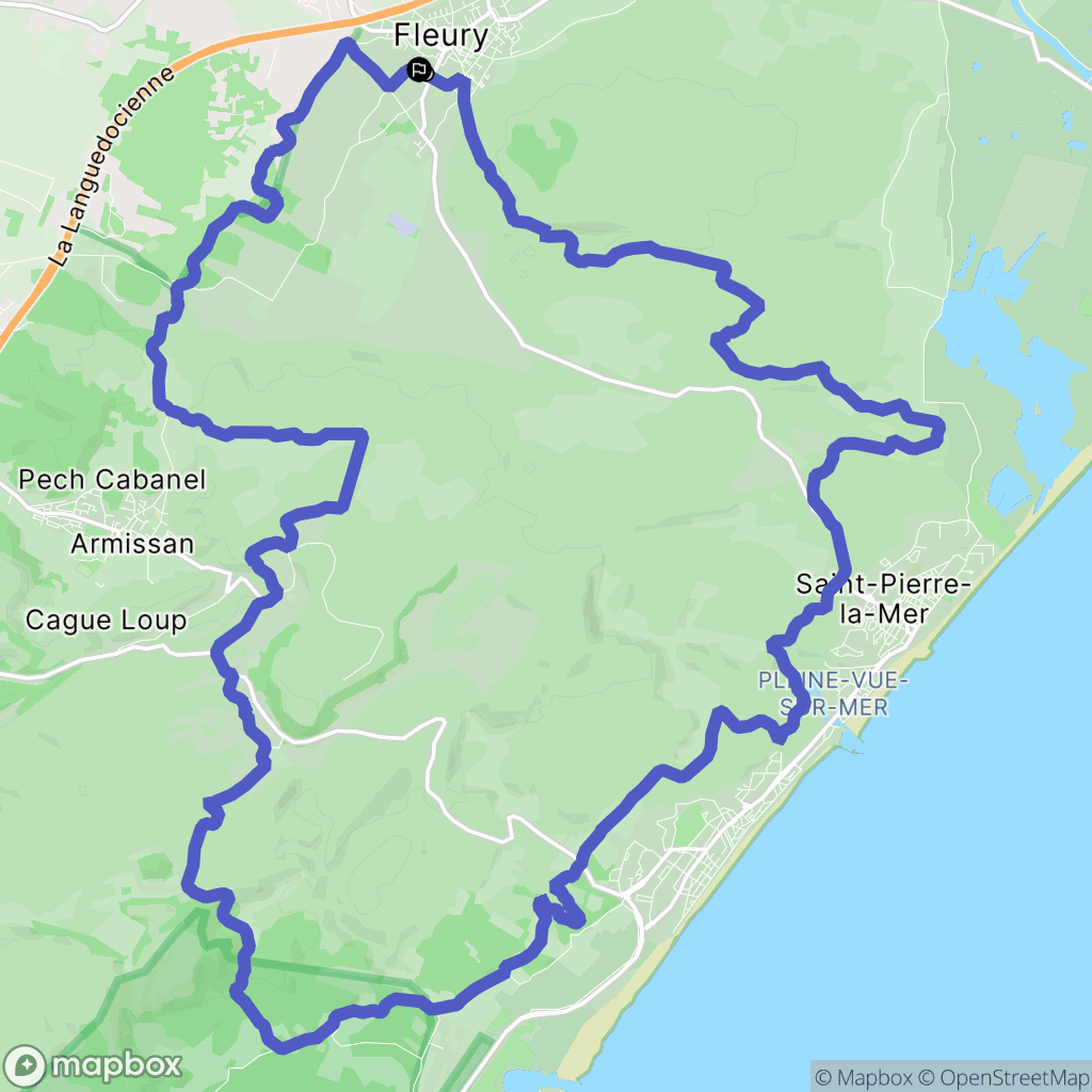 Fleury : carte du parcours de randonnée - France