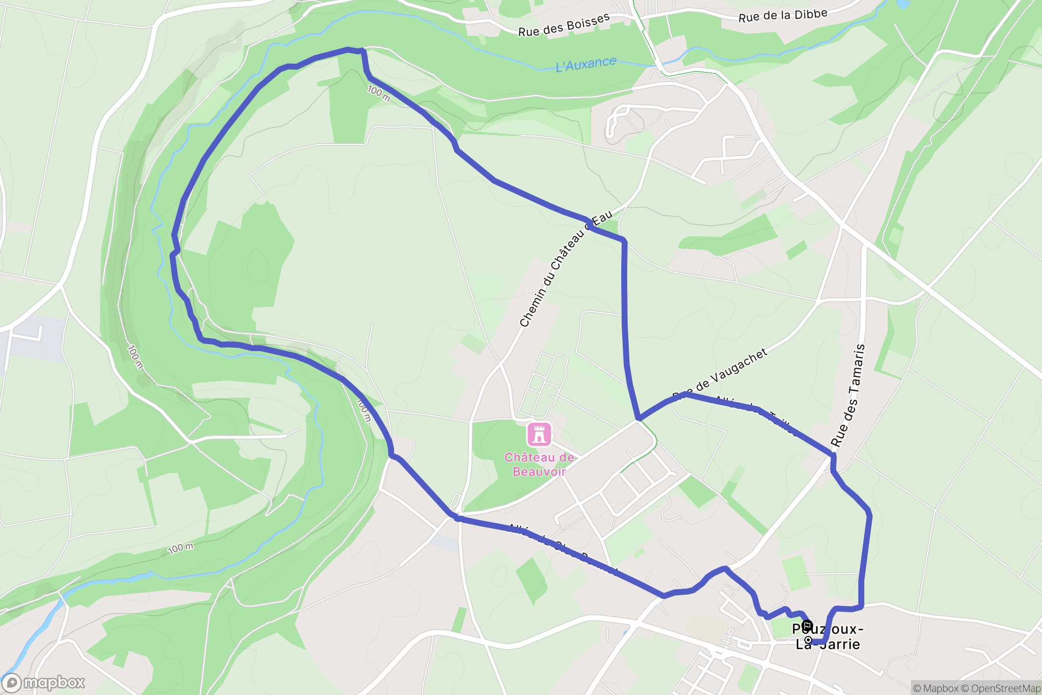 Vouneuil-sous-Biard : carte du parcours de randonnée - France