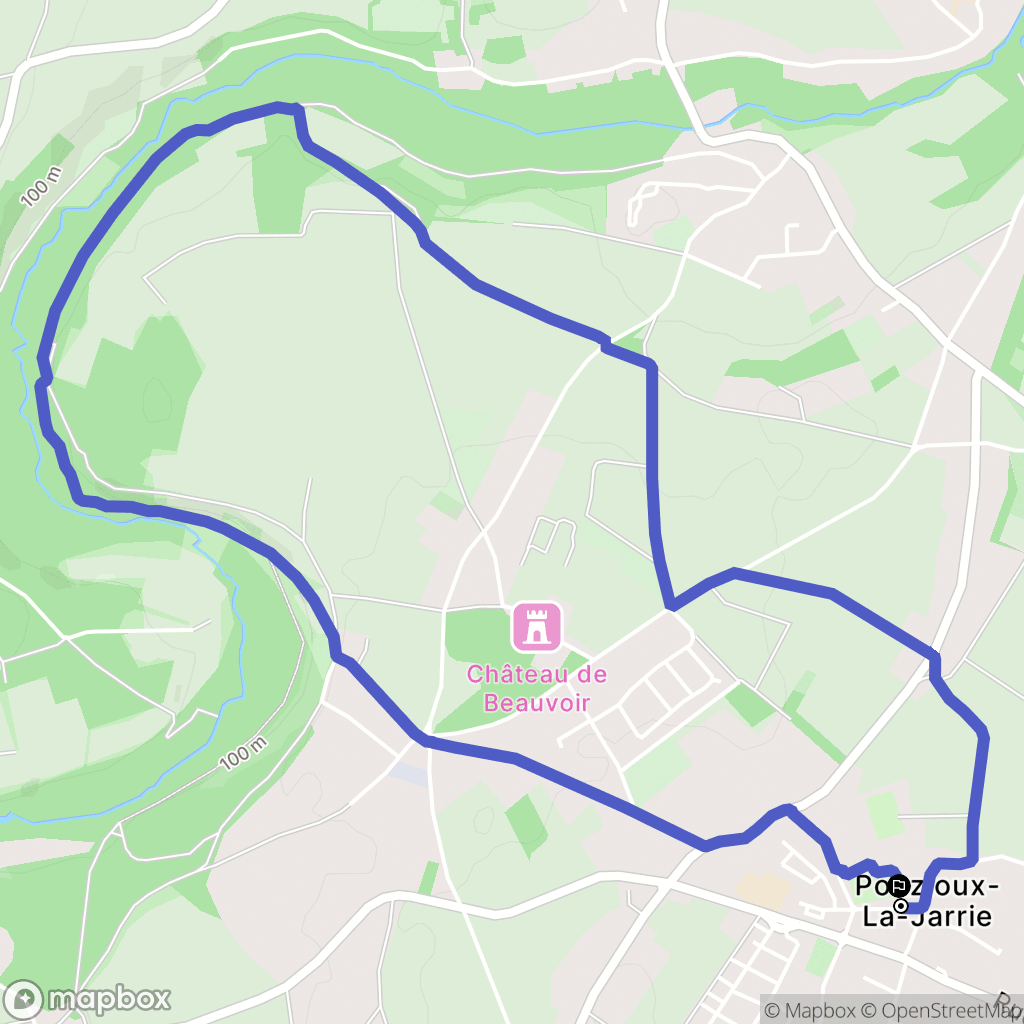 Vouneuil-sous-Biard : carte du parcours de randonnée - France