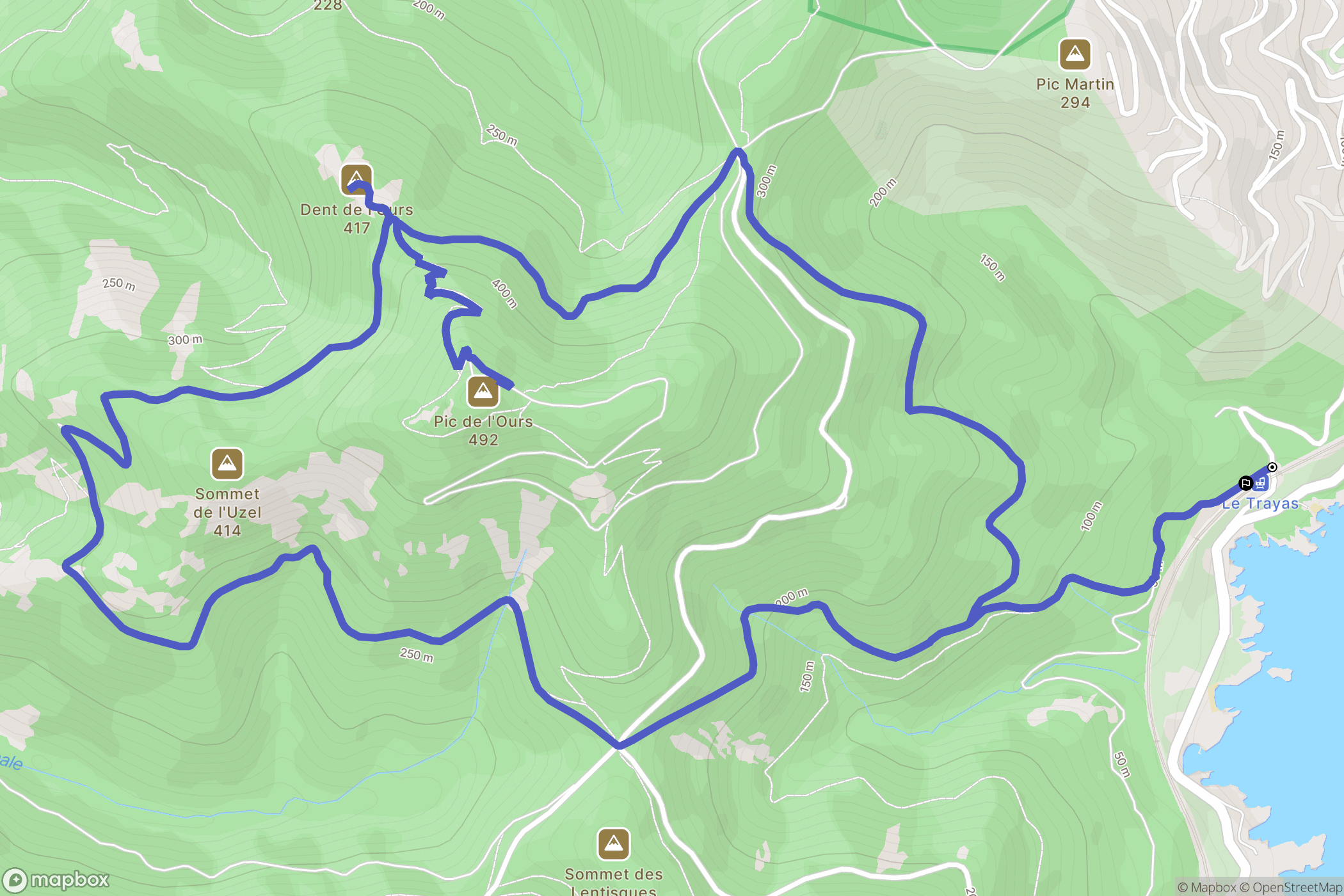 Saint-Raphaël : carte du parcours de randonnée - France