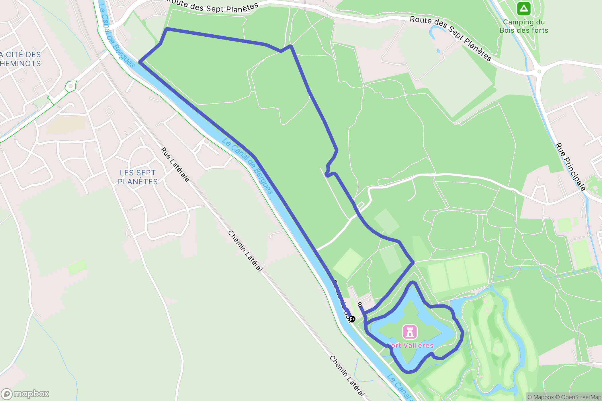 Téteghem-Coudekerque-Village : carte du parcours de randonnée - France