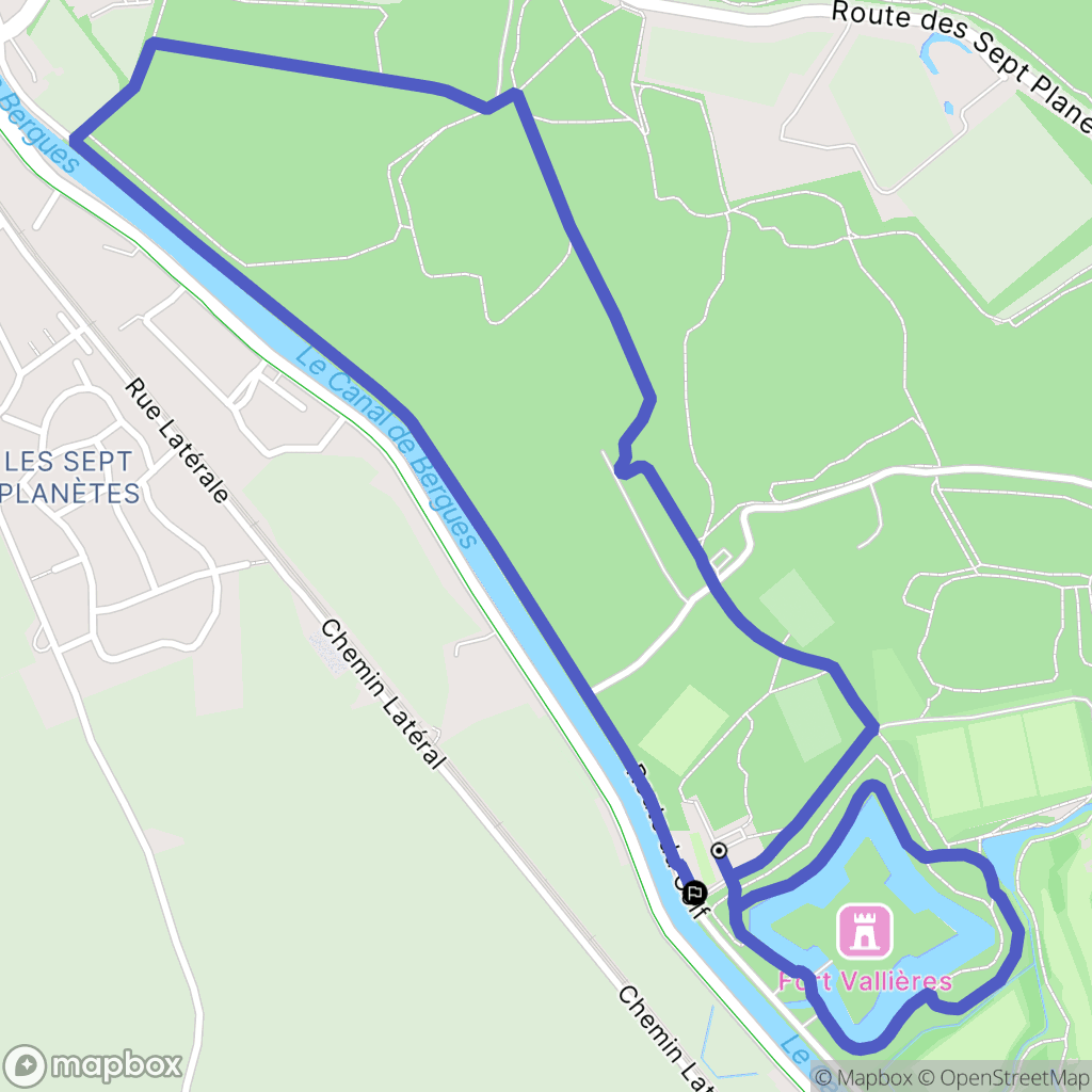 Téteghem-Coudekerque-Village : carte du parcours de randonnée - France