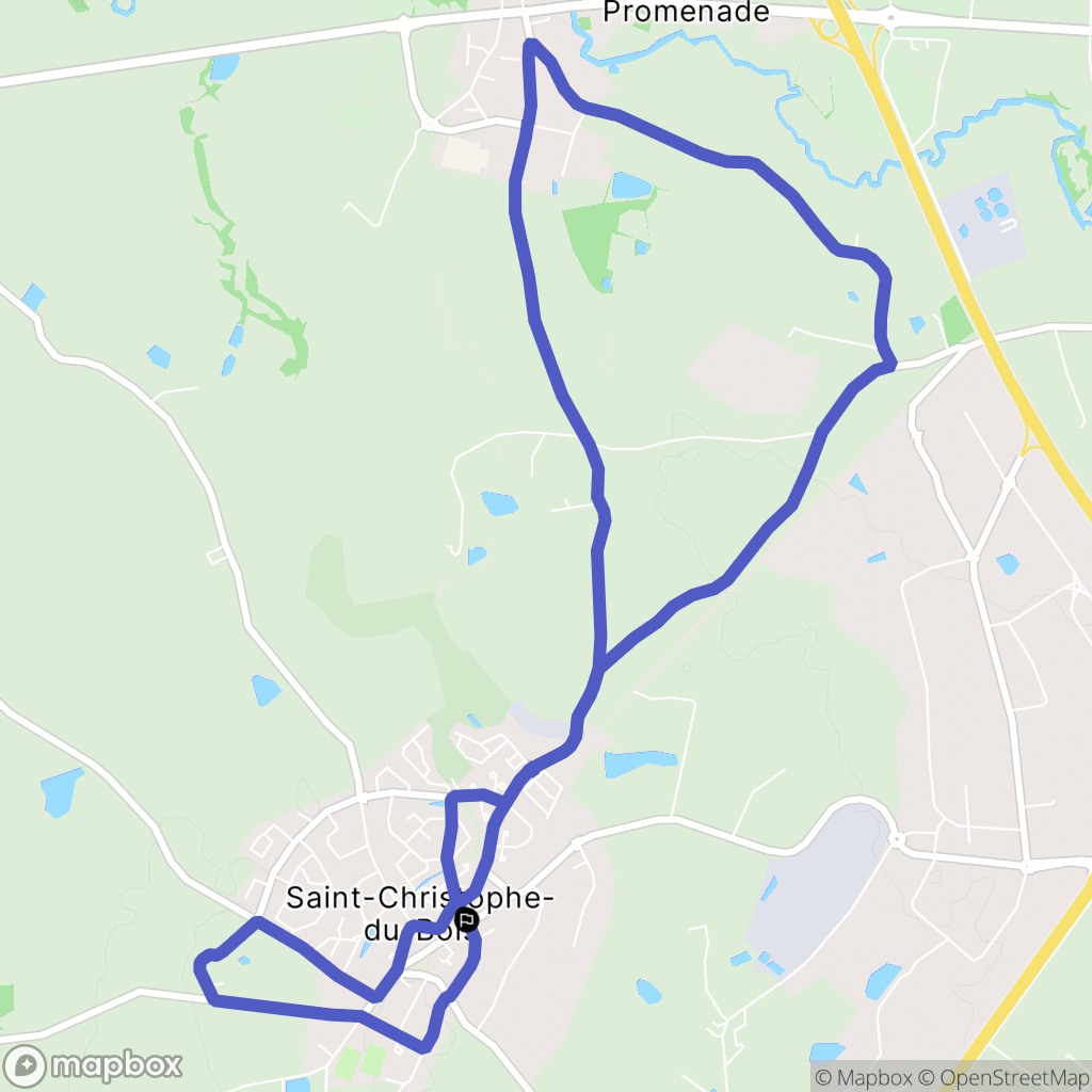 Saint-Christophe-du-Bois : carte du parcours de randonnée - France
