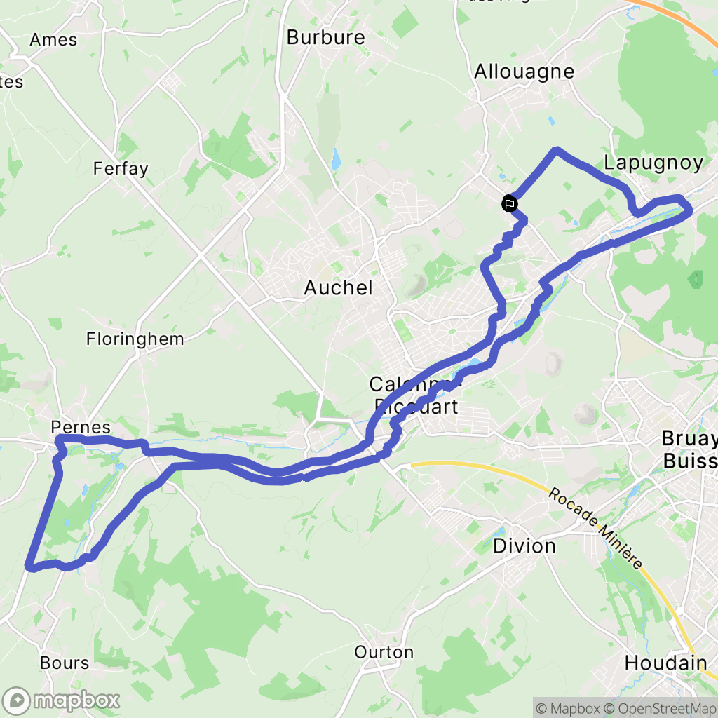 Lozinghem : carte du parcours de randonnée - France