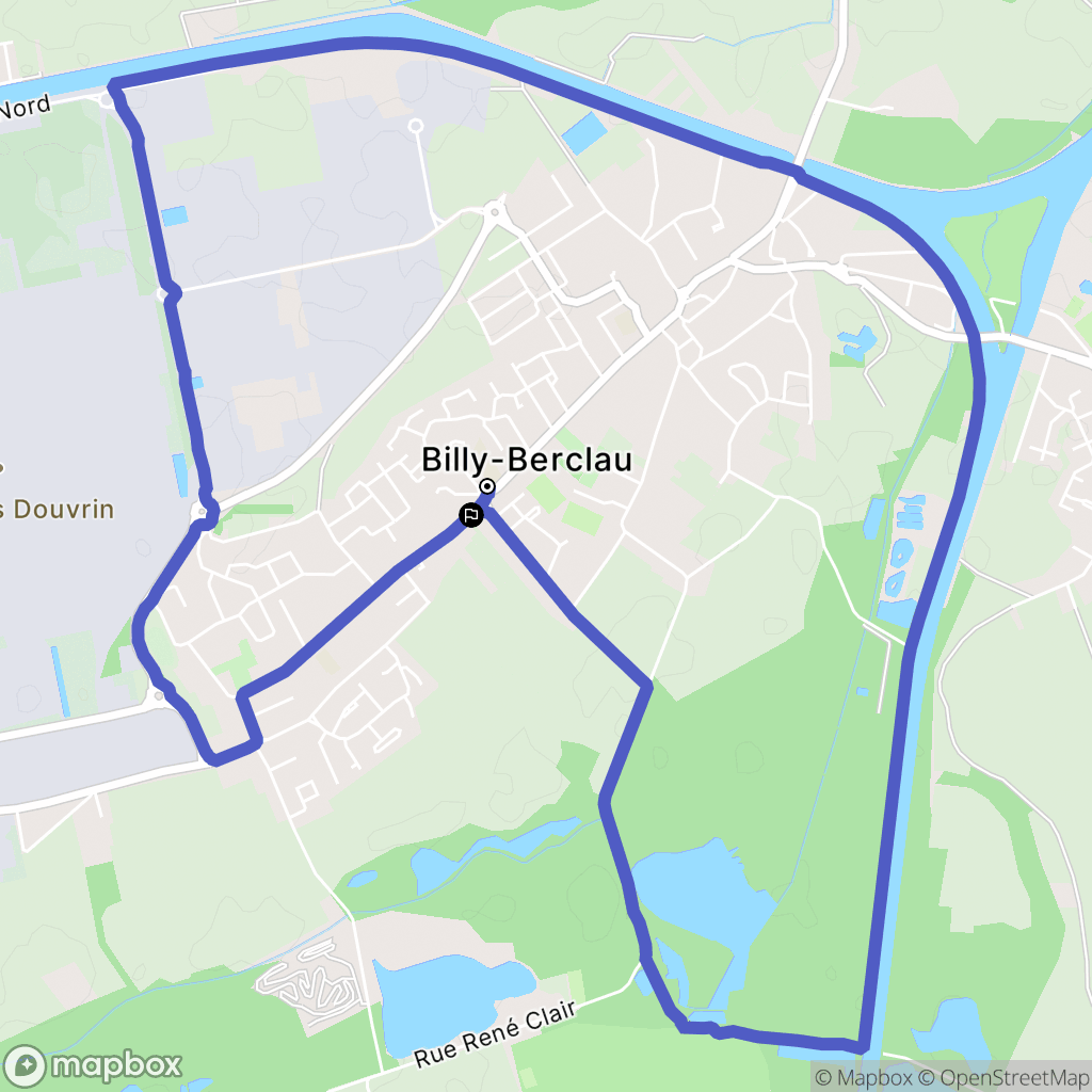 Billy-Berclau : carte du parcours de randonnée - France