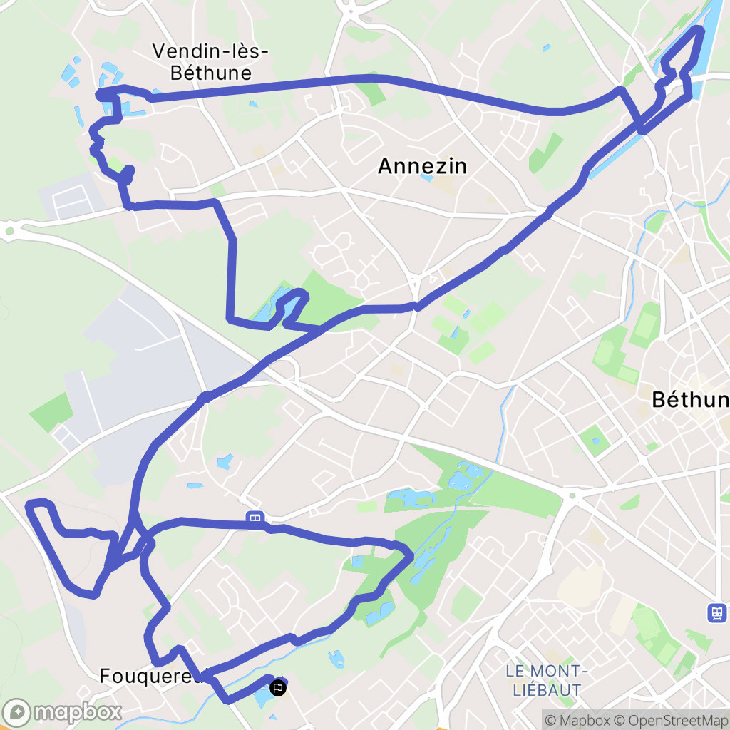 Fouquières-lès-Béthune : carte du parcours de randonnée - France