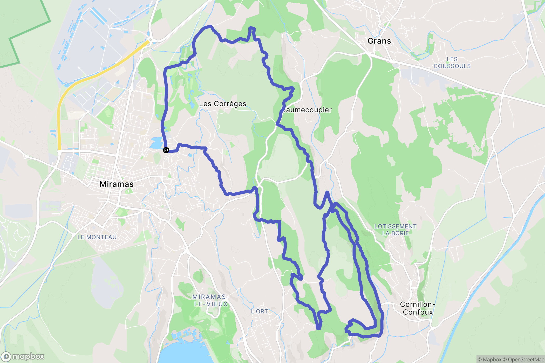 Miramas : carte du parcours de randonnée - France