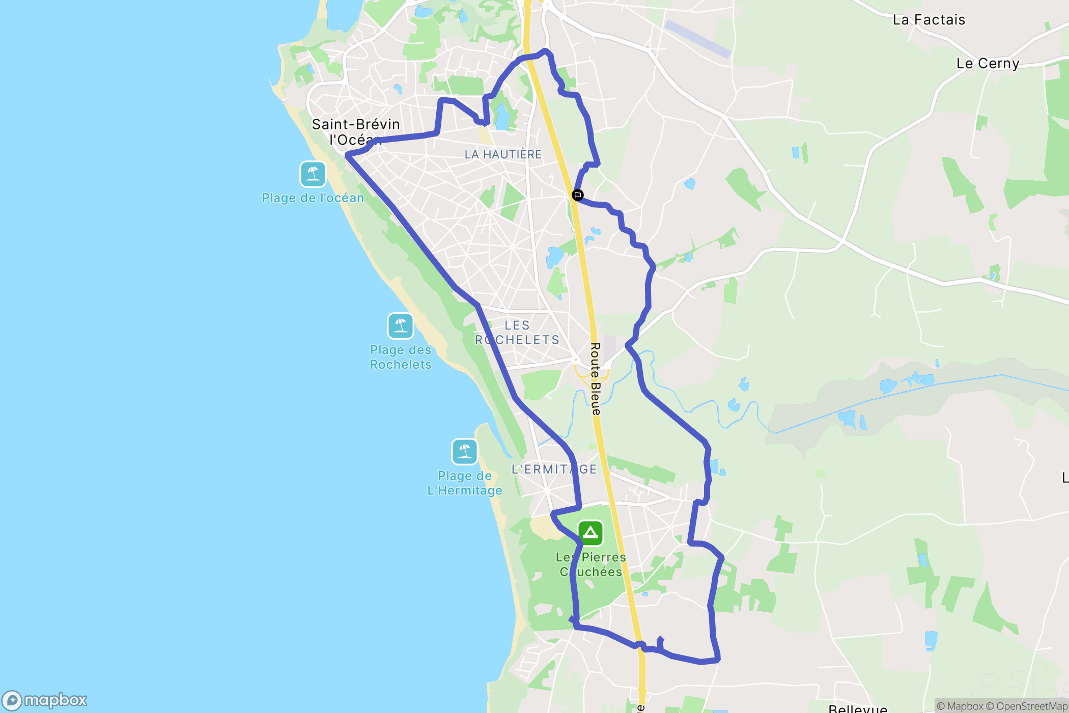 Saint-Brevin-les-Pins : carte du parcours de randonnée - France