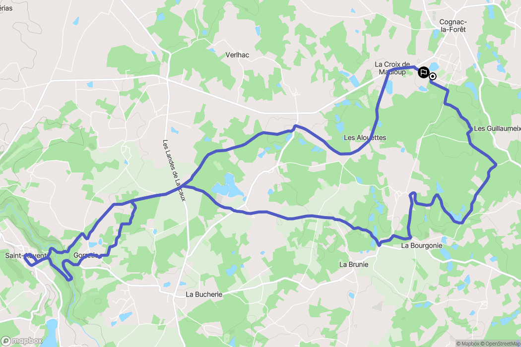 Cognac-la-Forêt : carte du parcours de randonnée - France