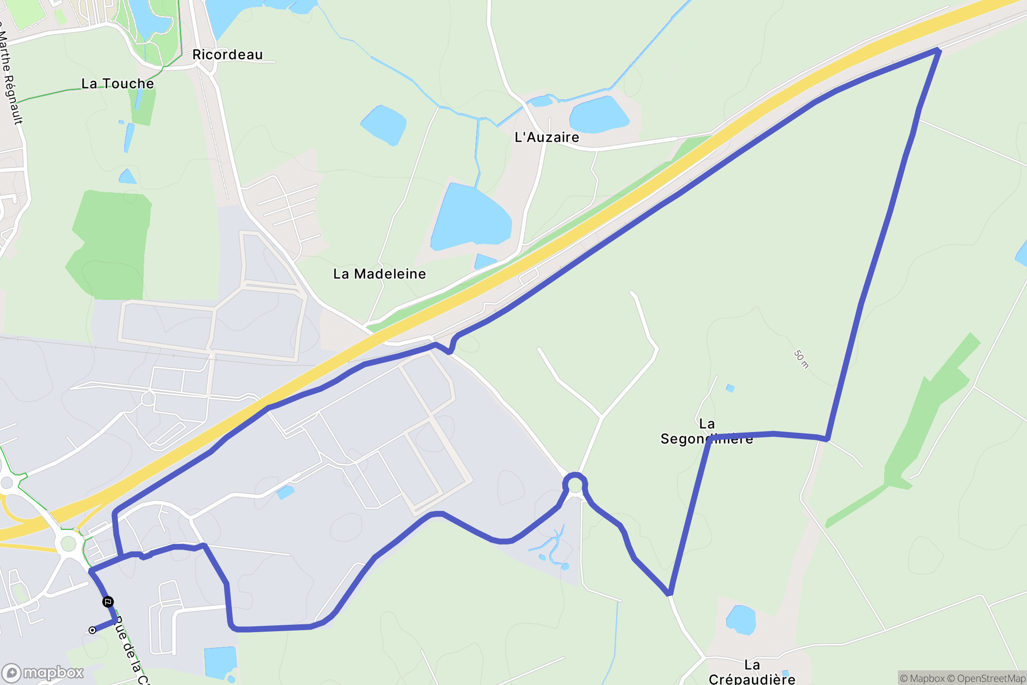 Les Achards : carte du parcours de randonnée - France