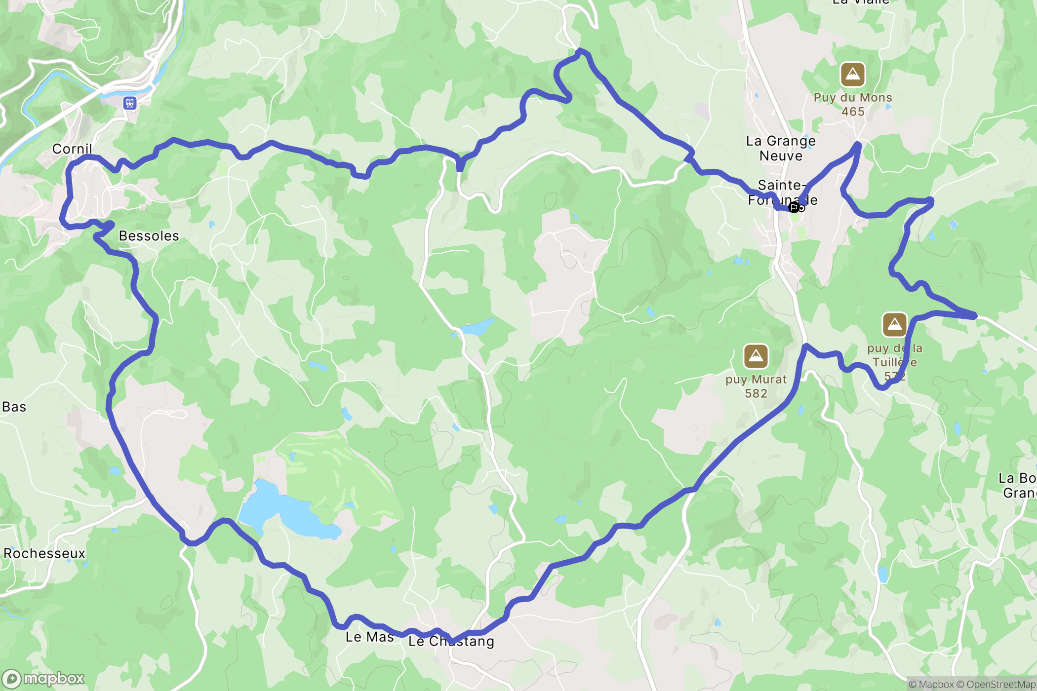 Sainte-Fortunade : carte du parcours de randonnée - France