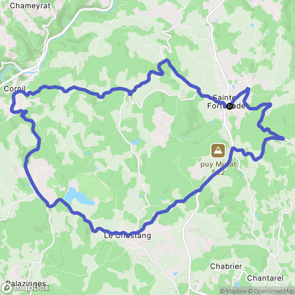 Sainte-Fortunade : carte du parcours de randonnée - France