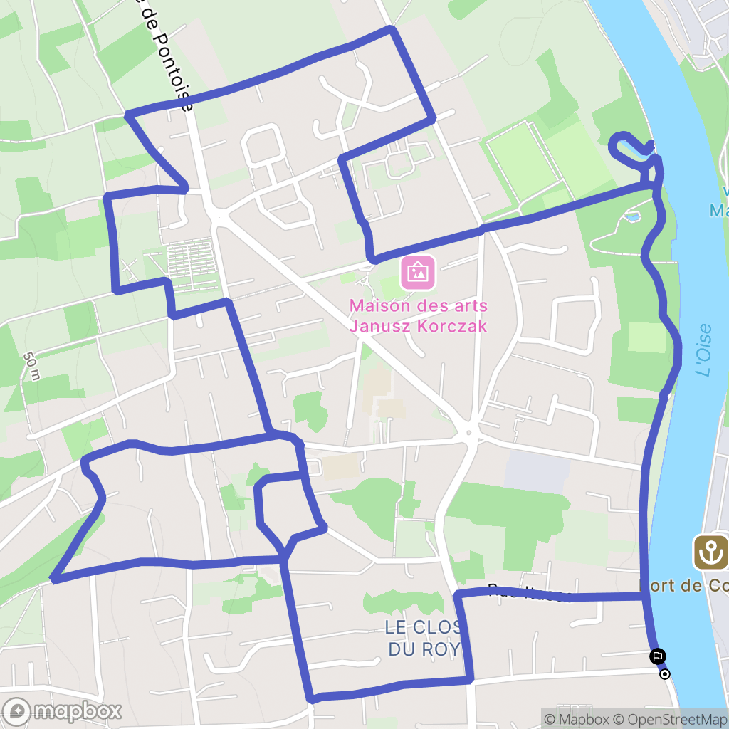Andrésy : carte du parcours de randonnée - France