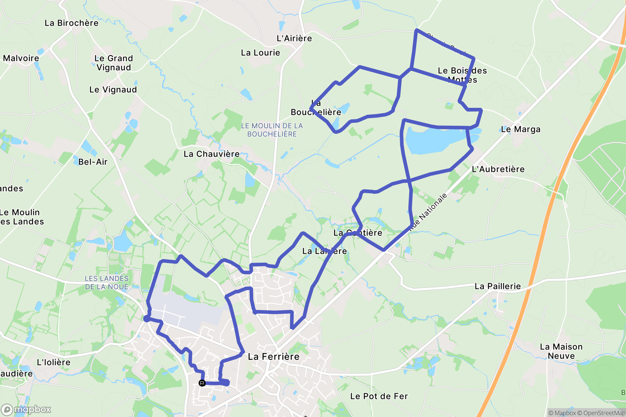La Ferrière : carte du parcours de randonnée - France