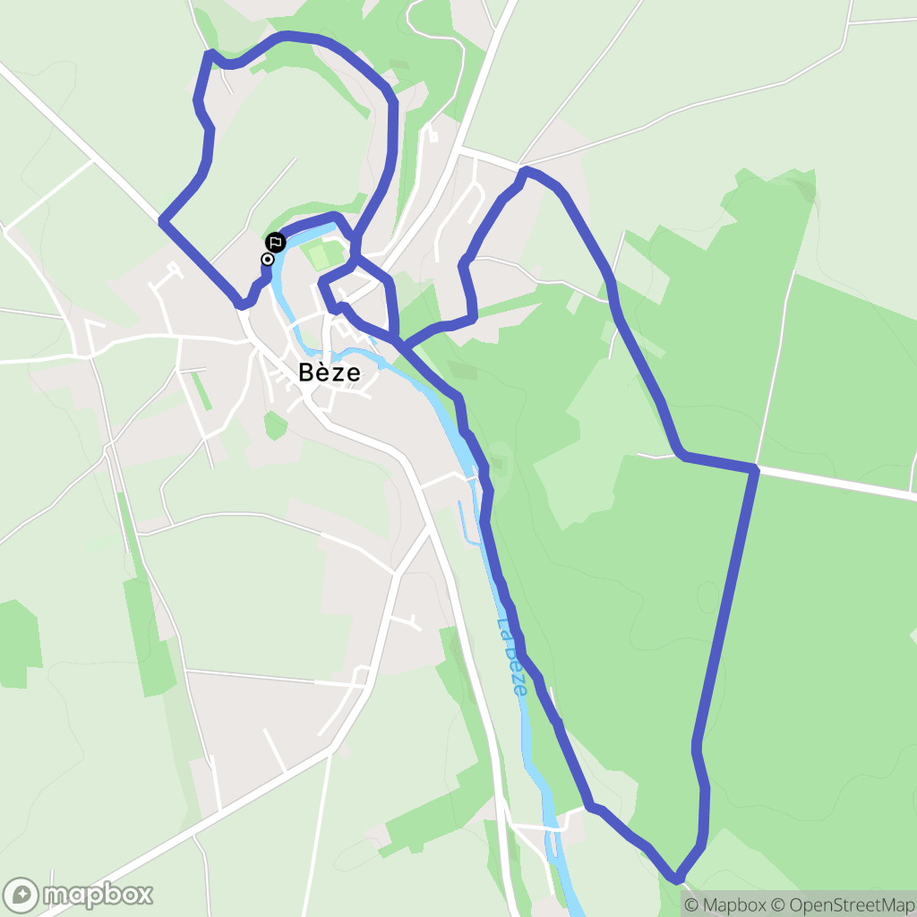 Bèze : carte du parcours de randonnée - France