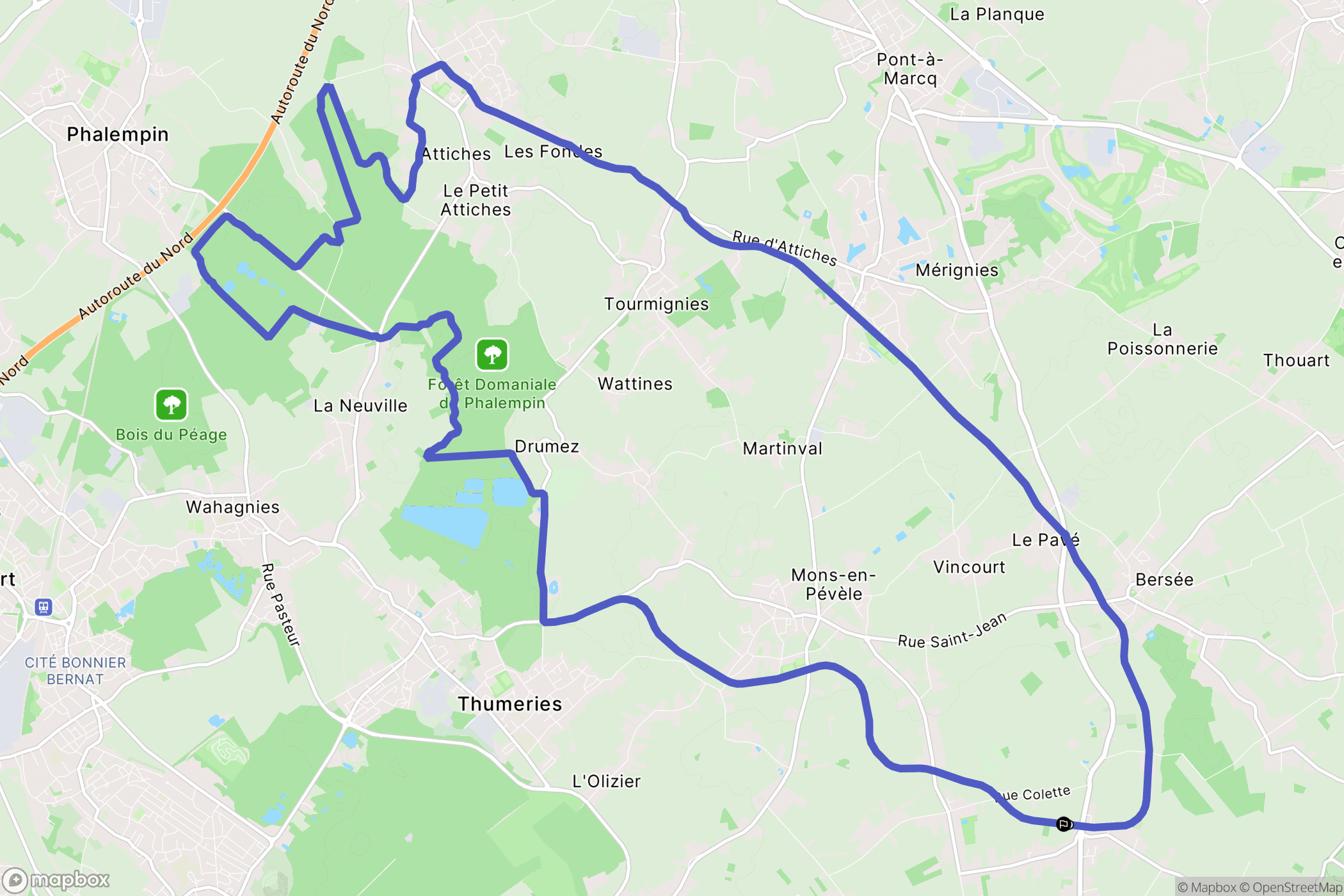 Faumont : carte du parcours de randonnée - France