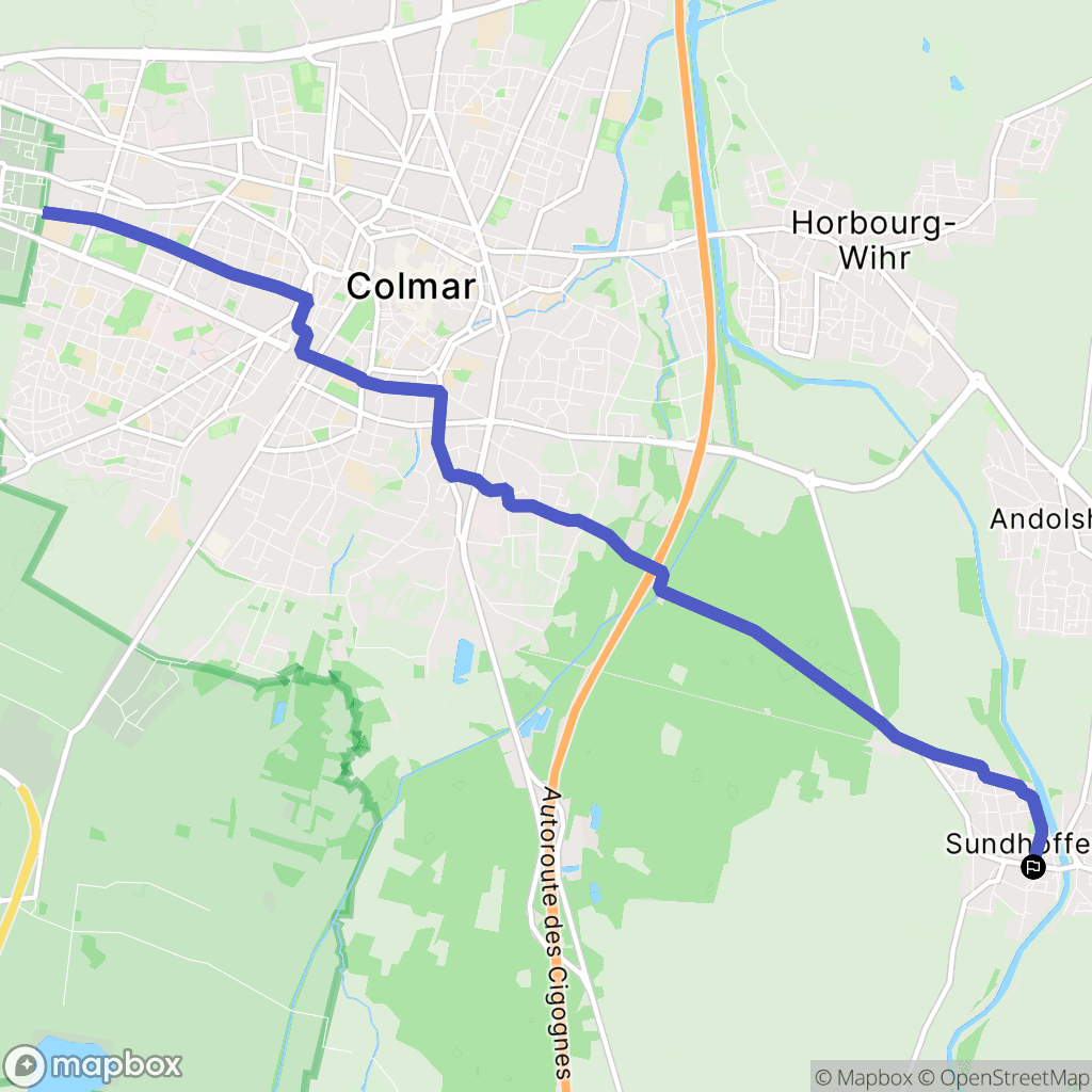 Sundhoffen : carte du parcours de randonnée - France