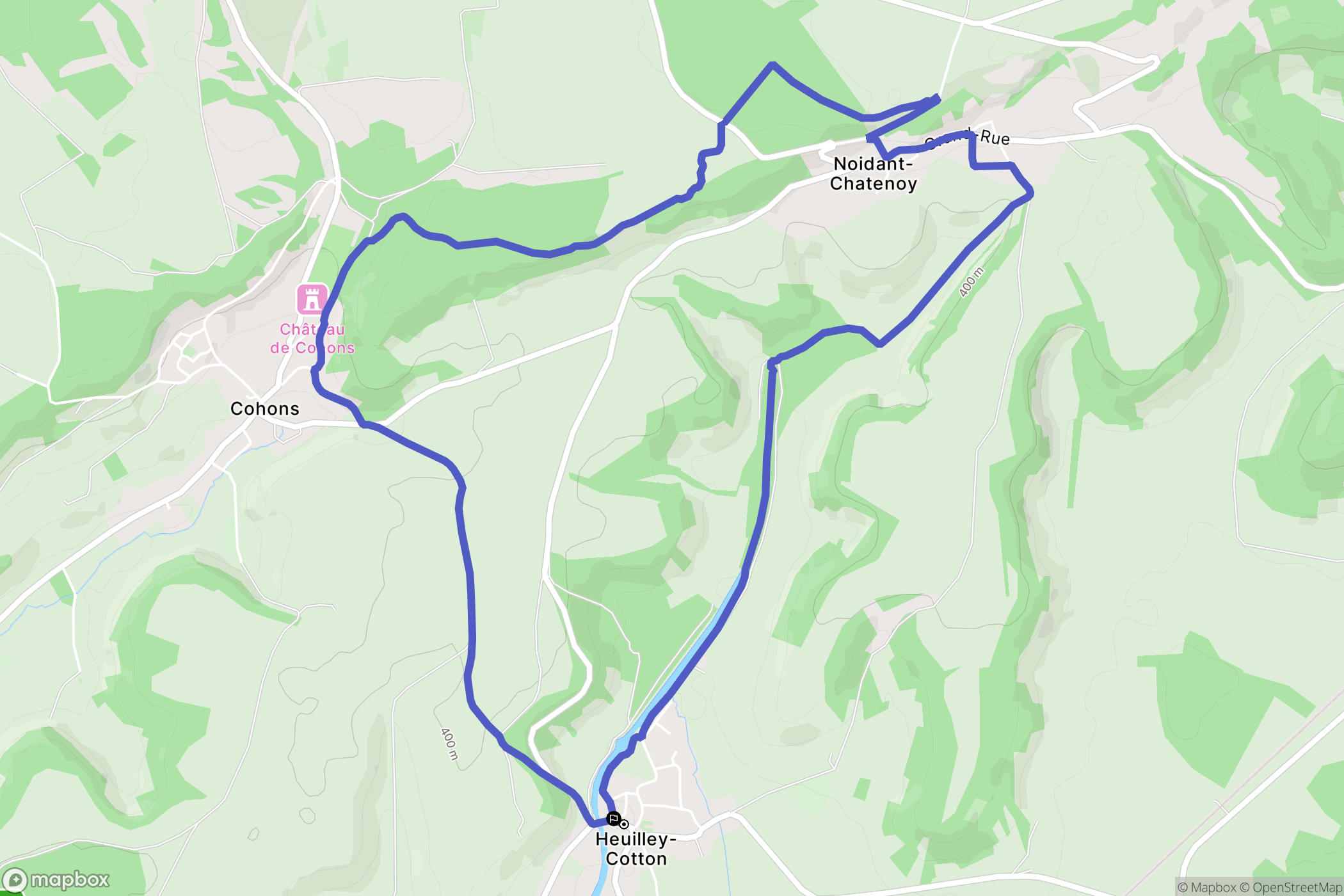 Villegusien-le-Lac : carte du parcours de randonnée - France