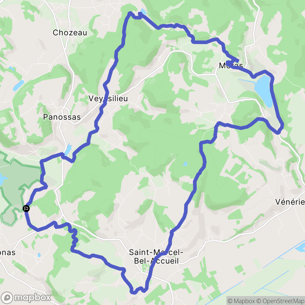 Frontonas : carte du parcours de randonnée - France