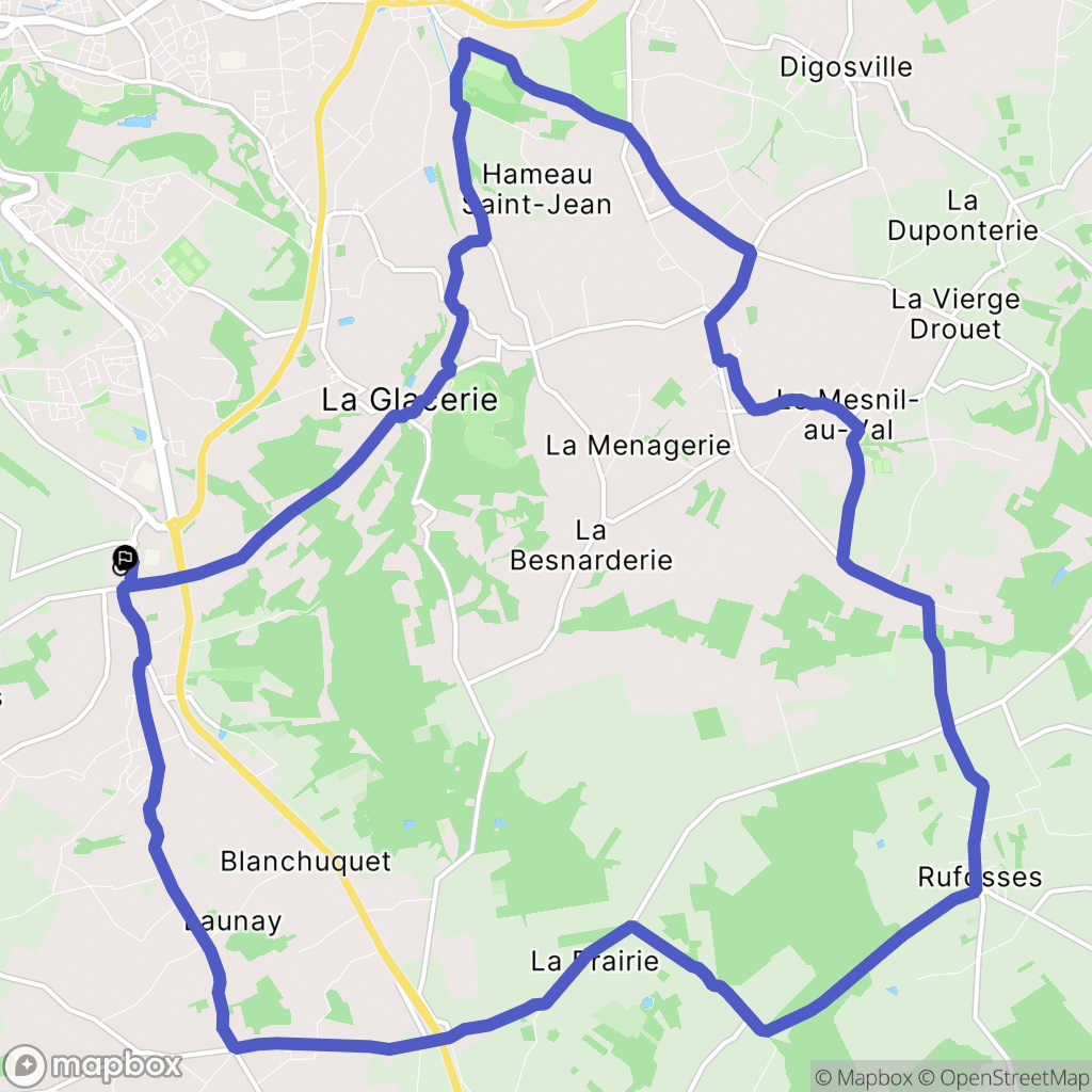 Tollevast : carte du parcours de randonnée - France