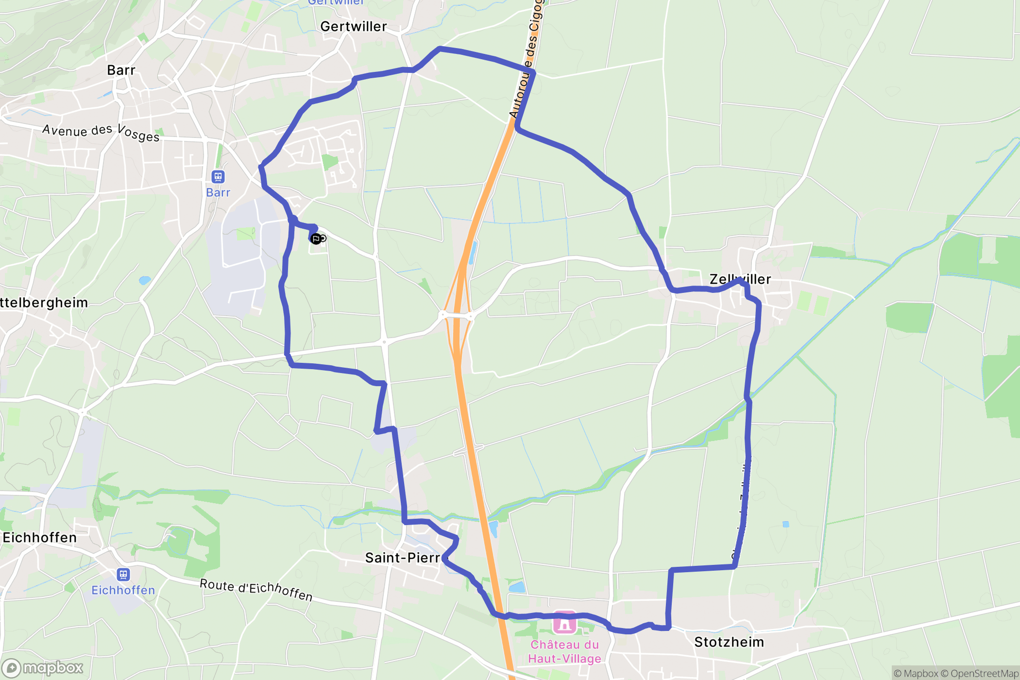 Barr : carte du parcours de randonnée - France