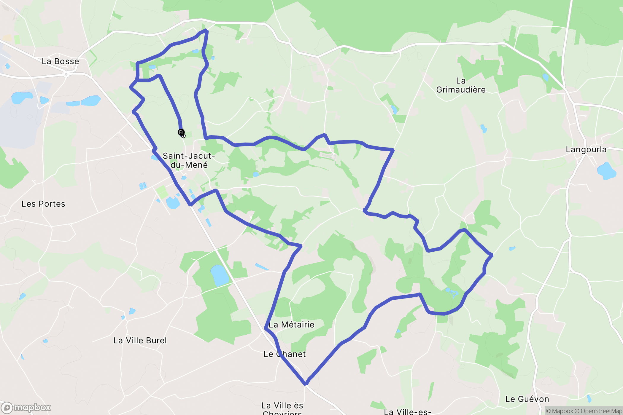 Le Mené : carte du parcours de randonnée - France
