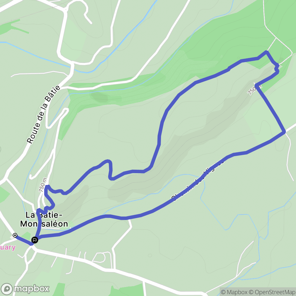 La Bâtie-Montsaléon : carte du parcours de randonnée - France
