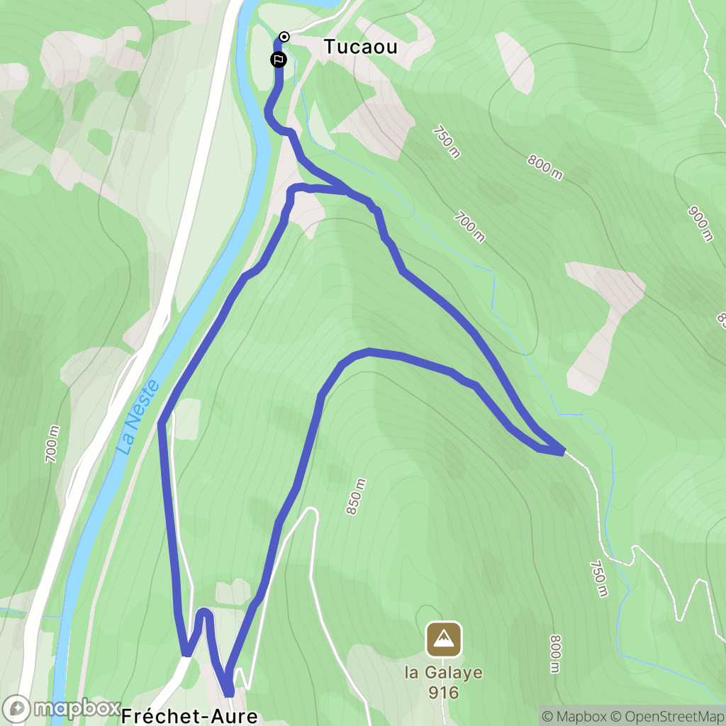 Beyrède-Jumet-Camous : carte du parcours de randonnée - France