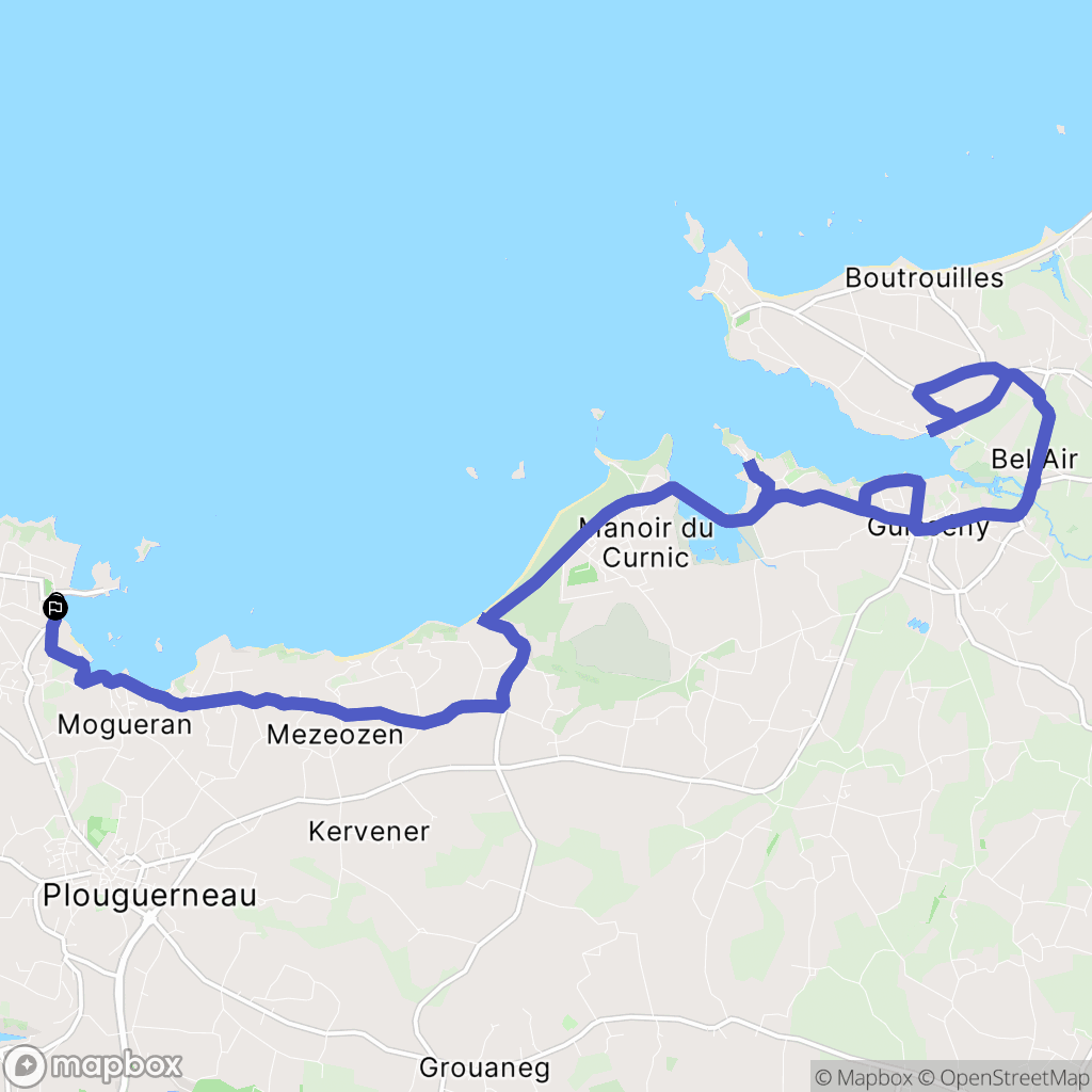 Plouguerneau : carte du parcours de randonnée - France