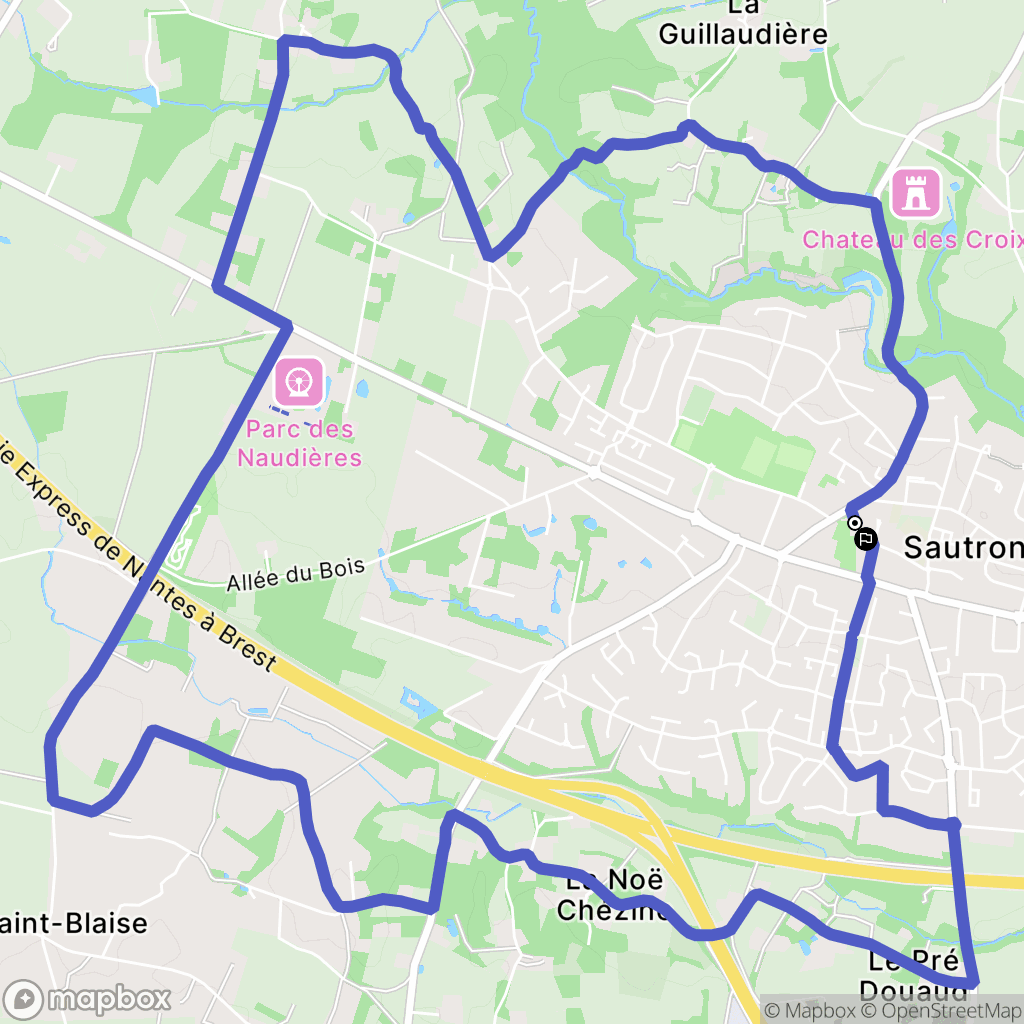 Sautron : carte du parcours de randonnée - France