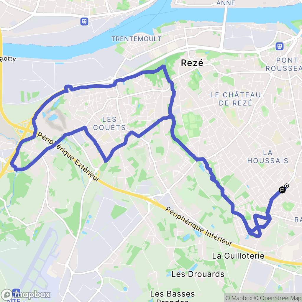 Rezé : carte du parcours de randonnée - France