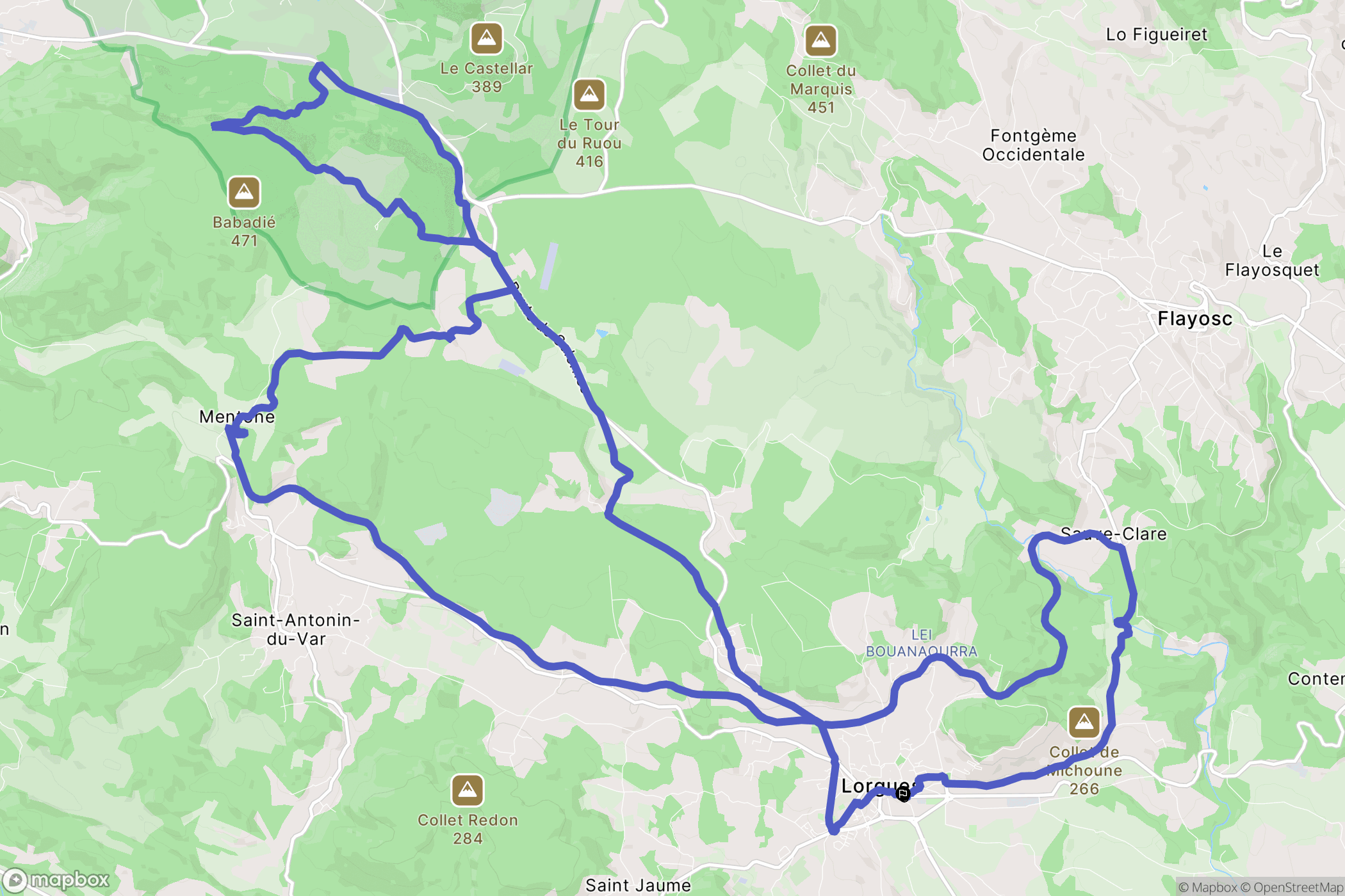 Lorgues : carte du parcours de randonnée - France