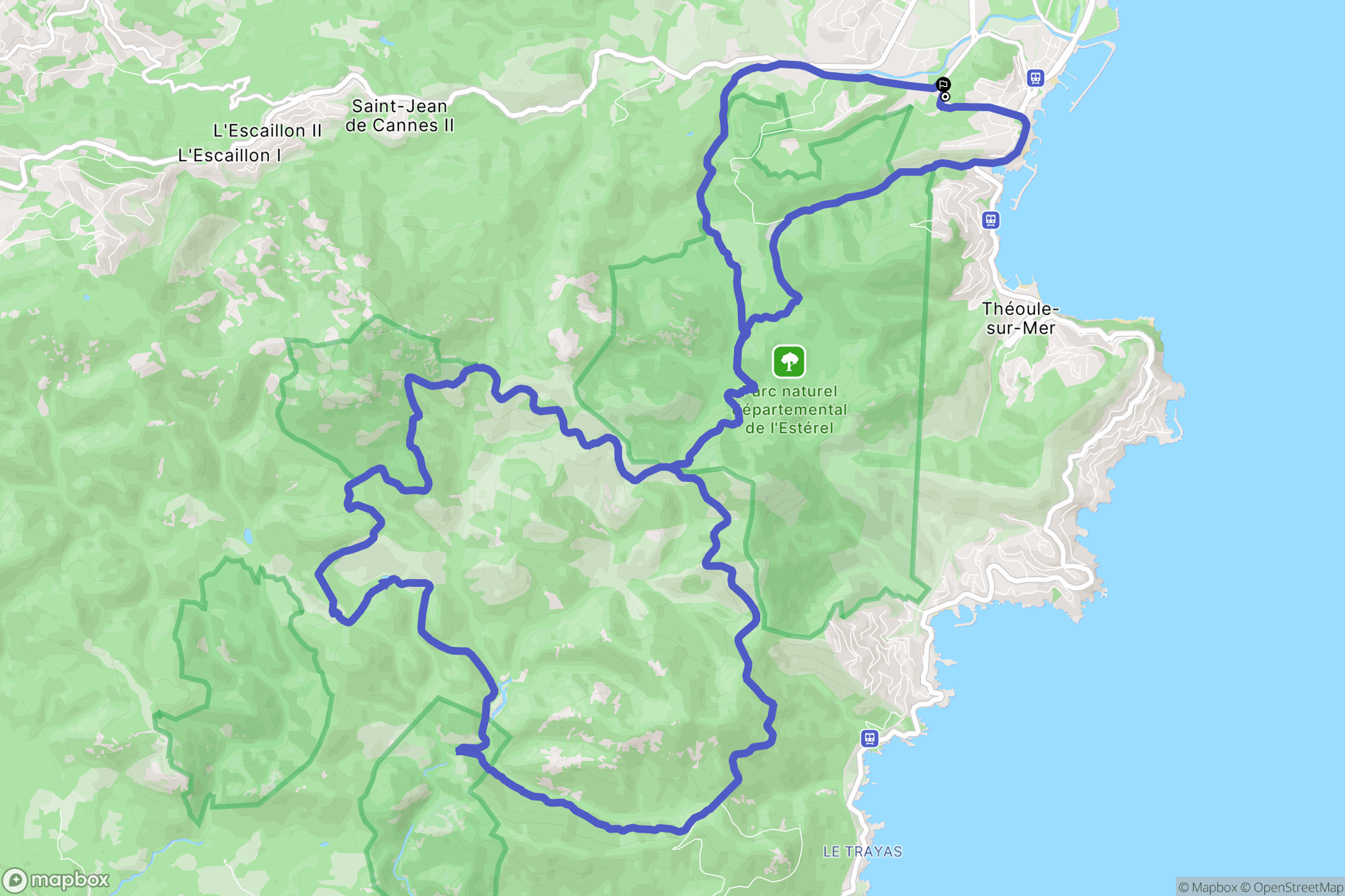 Mandelieu-la-Napoule : carte du parcours de randonnée - France
