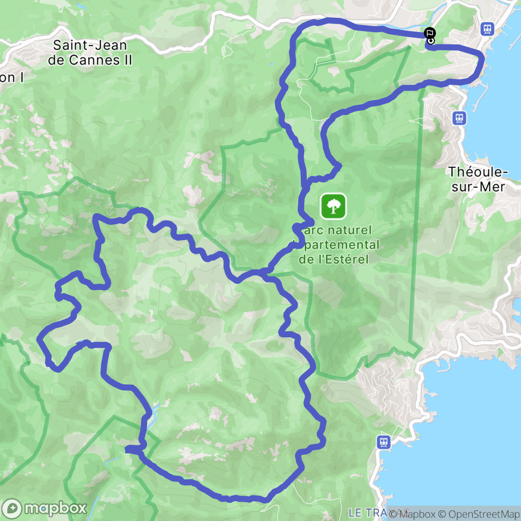 Mandelieu-la-Napoule : carte du parcours de randonnée - France