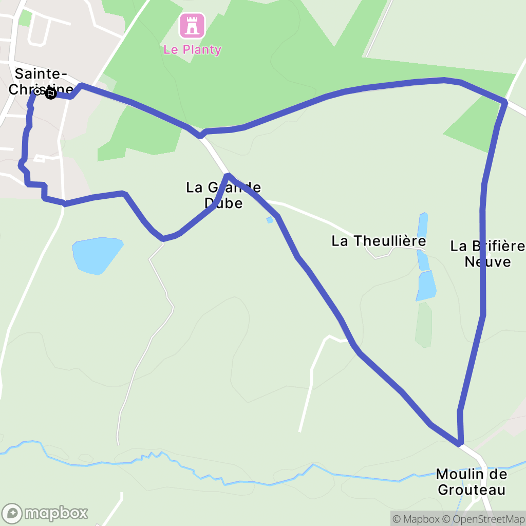 Chemillé-en-Anjou : carte du parcours de randonnée - France