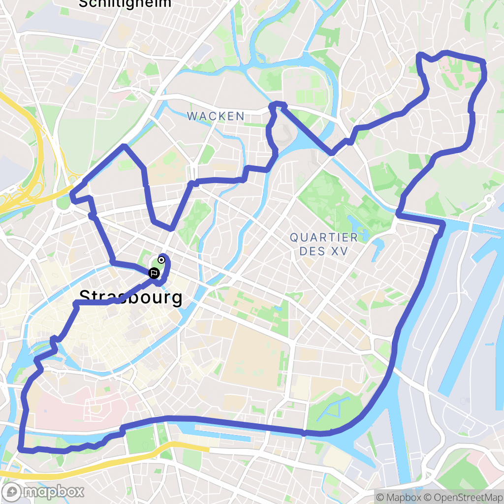 Strasbourg : carte du parcours de randonnée - France