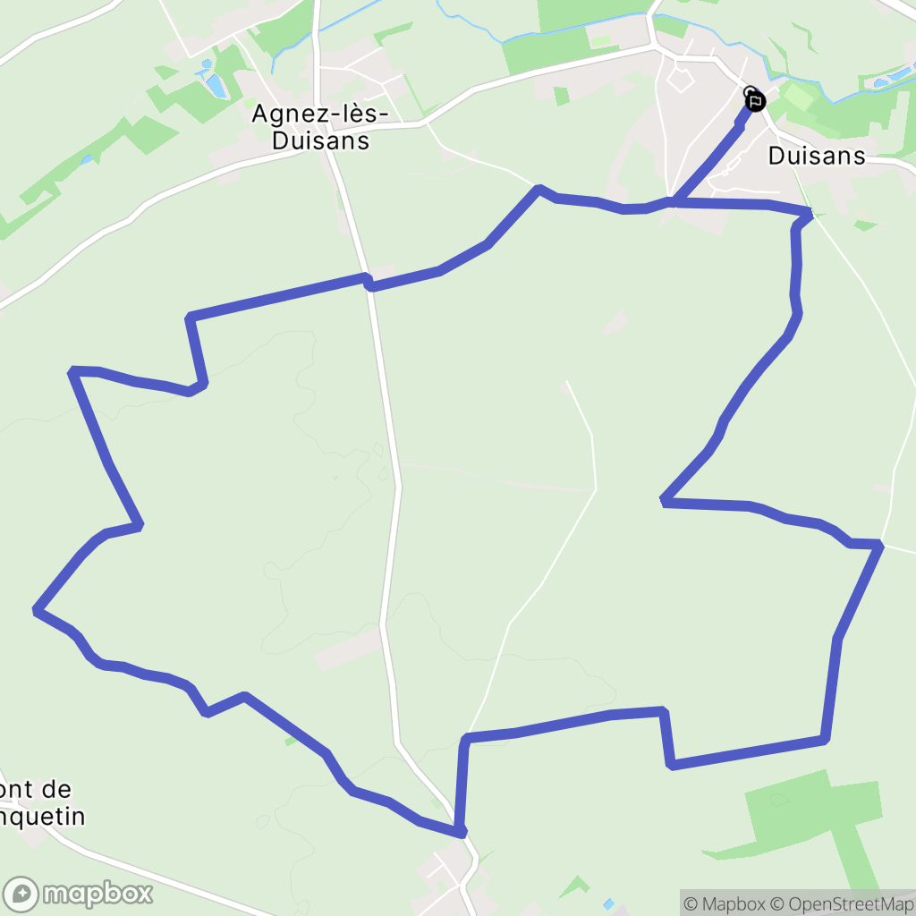 Duisans : carte du parcours de randonnée - France