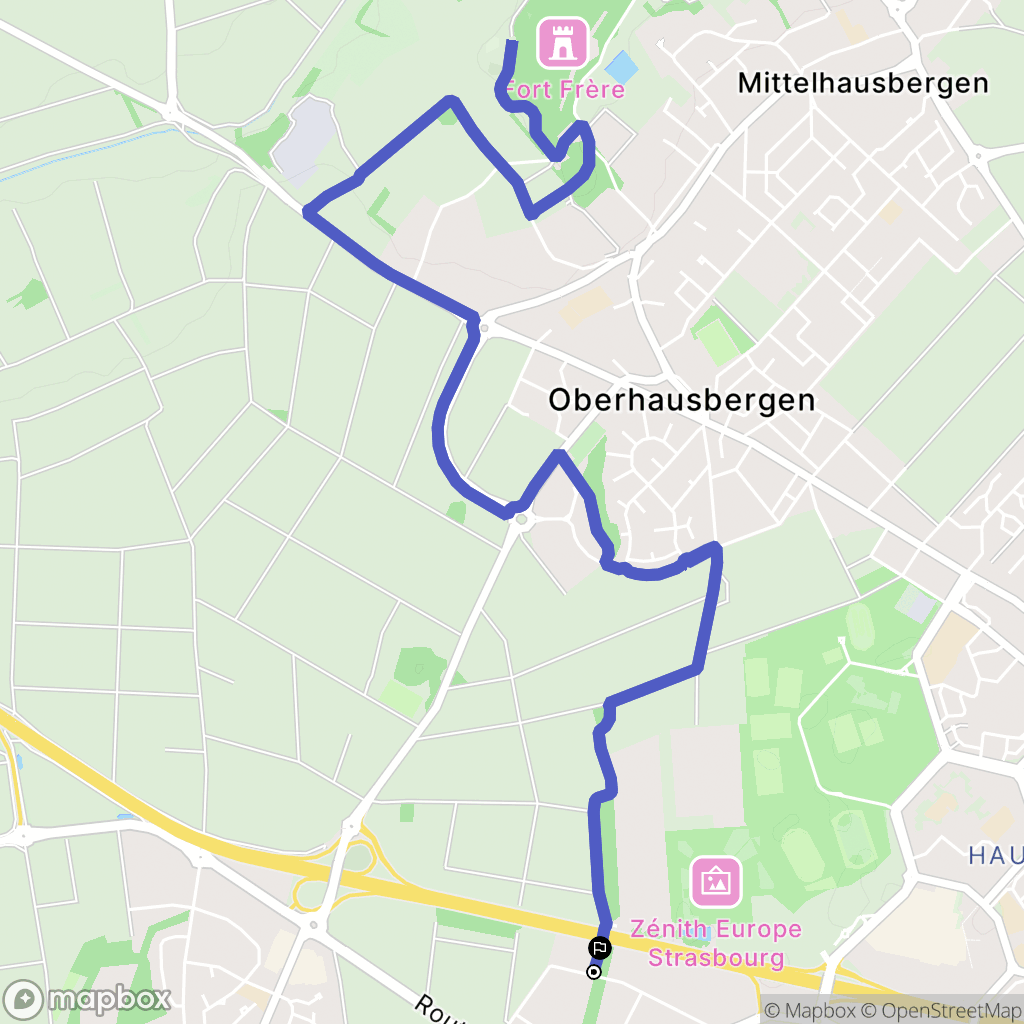 Eckbolsheim : carte du parcours de randonnée - France