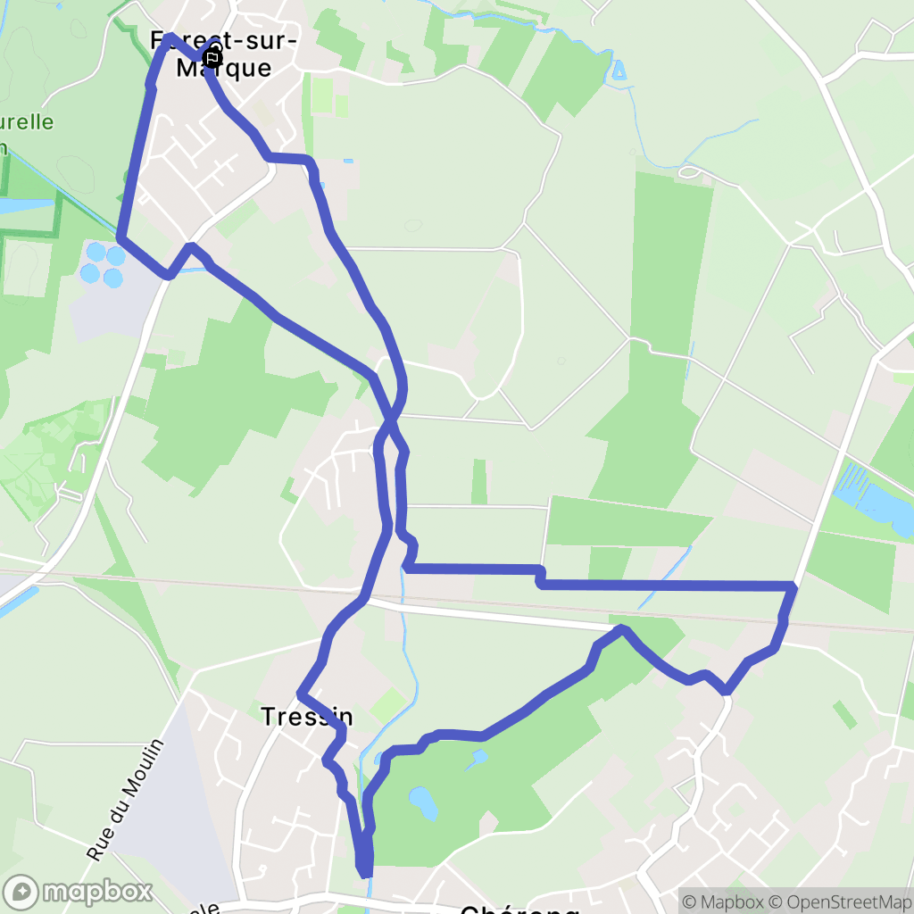 Forest-sur-Marque : carte du parcours de randonnée - France
