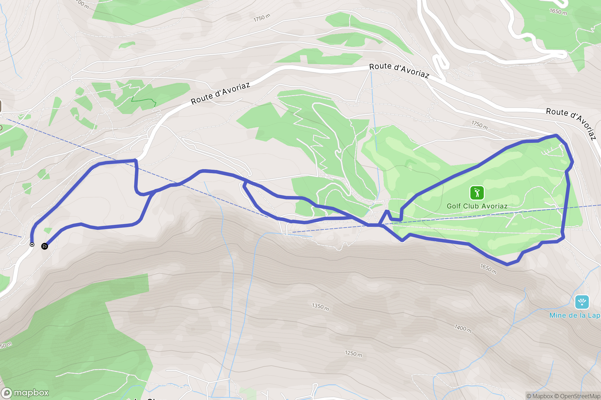 Morzine : carte du parcours de randonnée - France