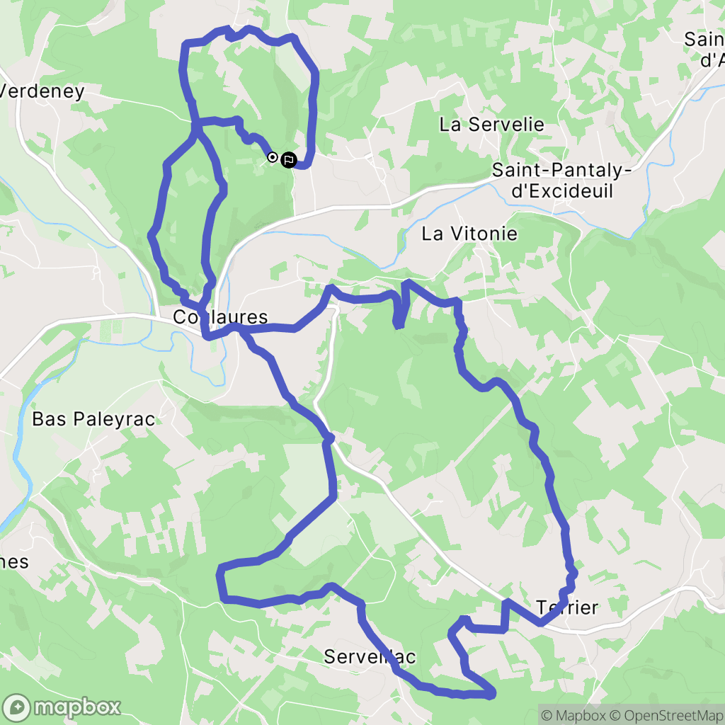 Coulaures : carte du parcours de randonnée - France
