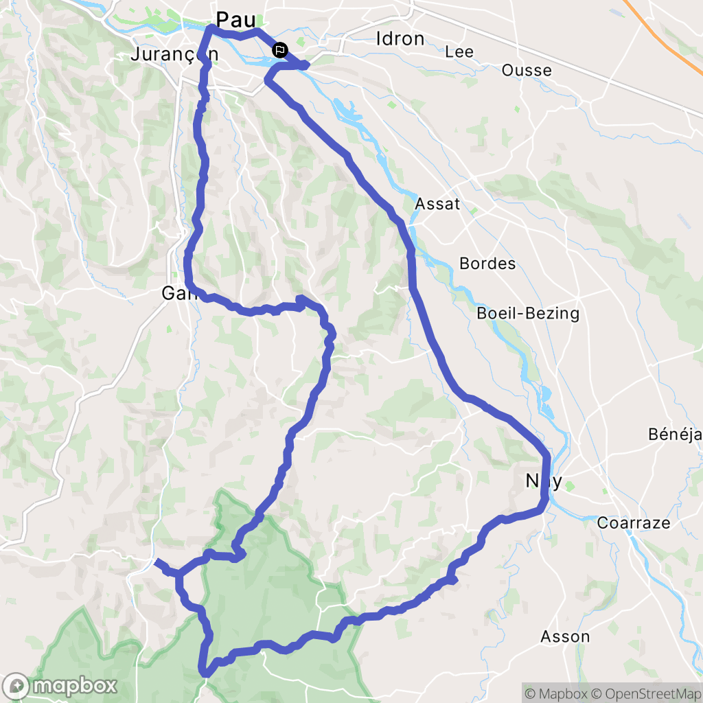 Bizanos : carte du parcours de randonnée - France